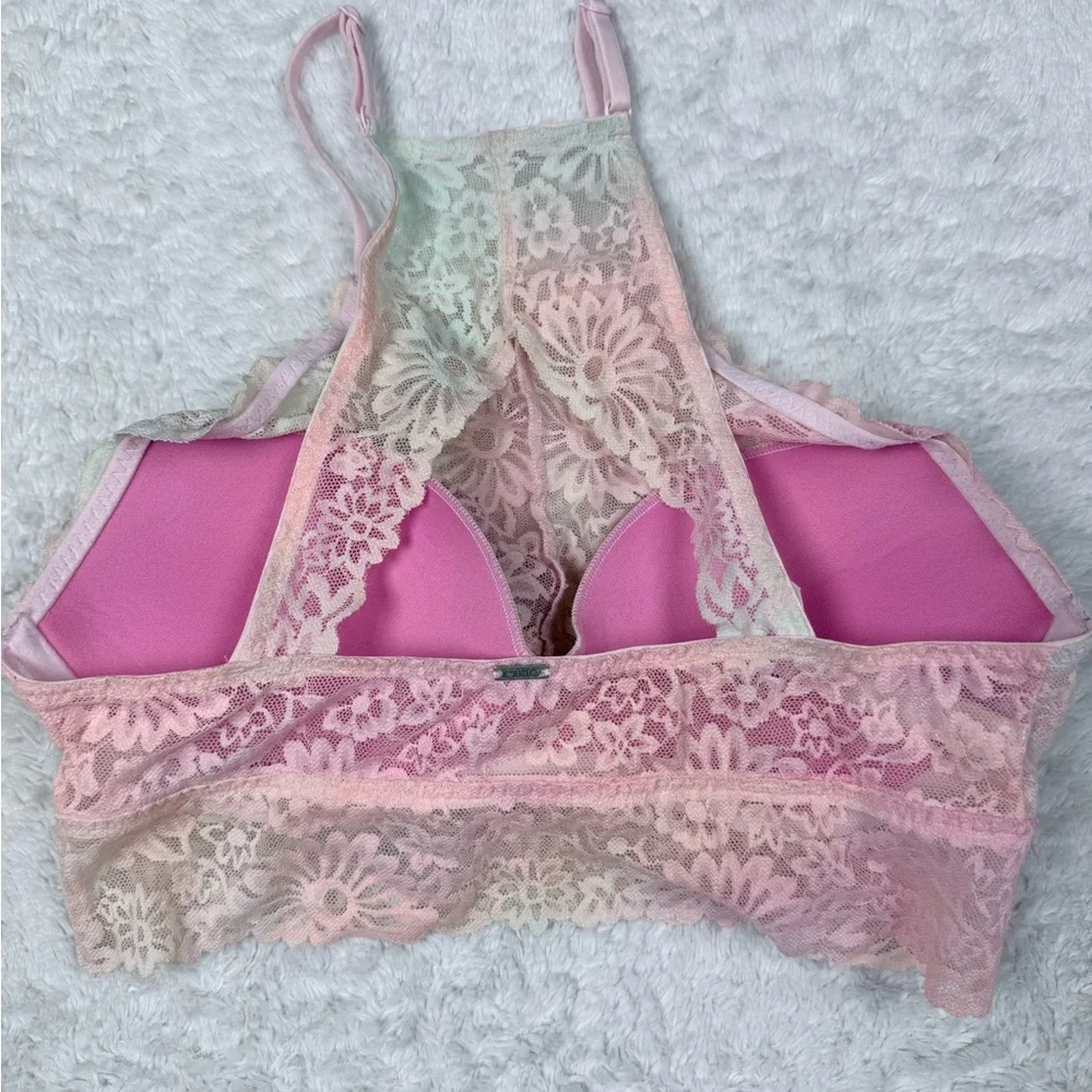 Victoria’s Secret PINK Lace High Neck Push Up Bra Bralette